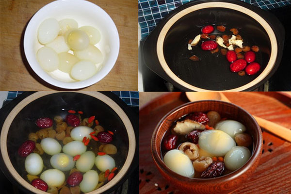 Nguyên liêu và các bước nấu chè hà thủ ô trứng gà - thực phẩm cho người bệnh thiếu máu não